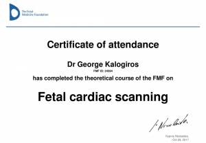 35 certificate attendance fetal cardiac scanning